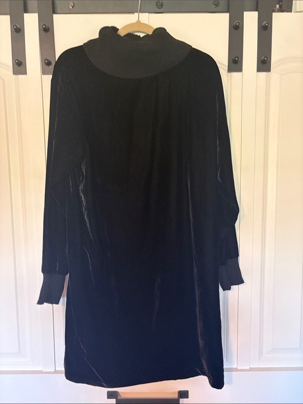Black Velvet Turtleneck Dress
